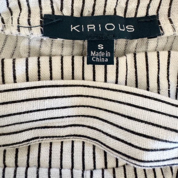 Kirious Black White Striped Wide-Leg Cropped Pants - Picture 6 of 6